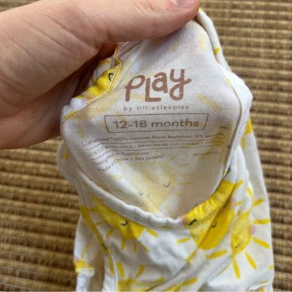 Little Sleepies Yellow Sunshine Bubble Romper size 12-18 - Picture 2 of 3